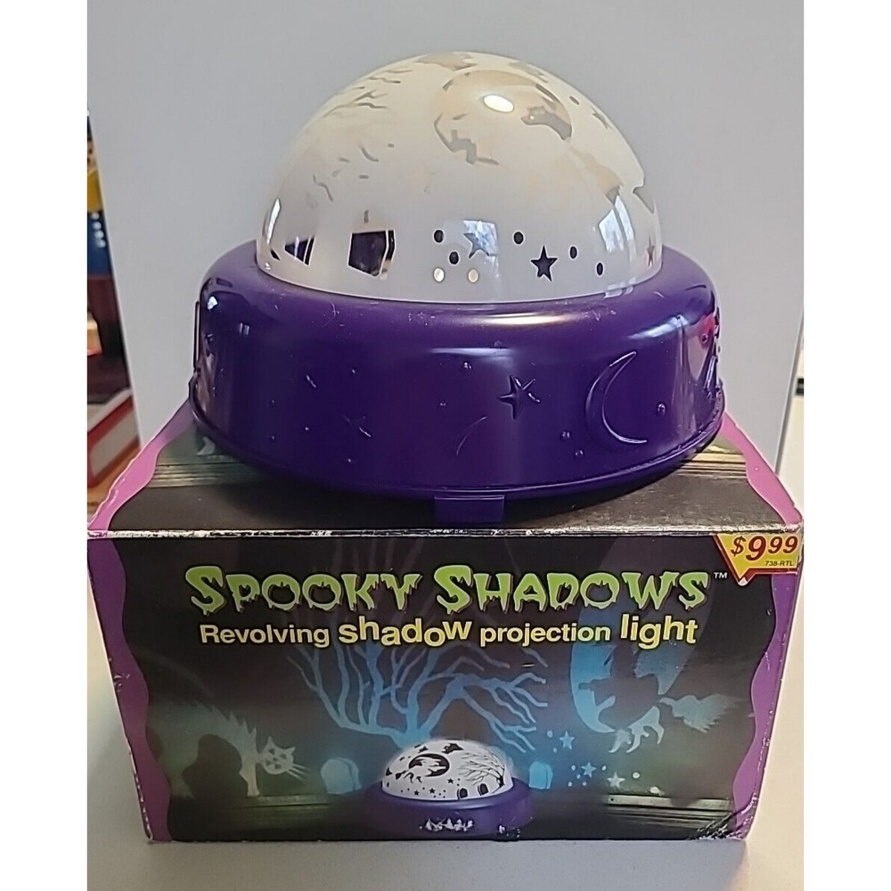 Vintage Spooky Shadows Halloween Revolving Silhouette Projection Light Projector